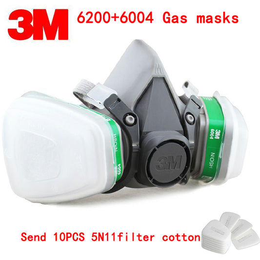 3M 6200+6004 respirator gas mask Genuine security 3M protective mask against Hydrogen sulfide Ammonia respirator mask