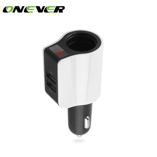 ONEVER Dual USB 2.1A Car Charger 1 Socket Cigarette Lighter Splitter Mobile Phone Tablet for iPhone 6S Car Charger adapter