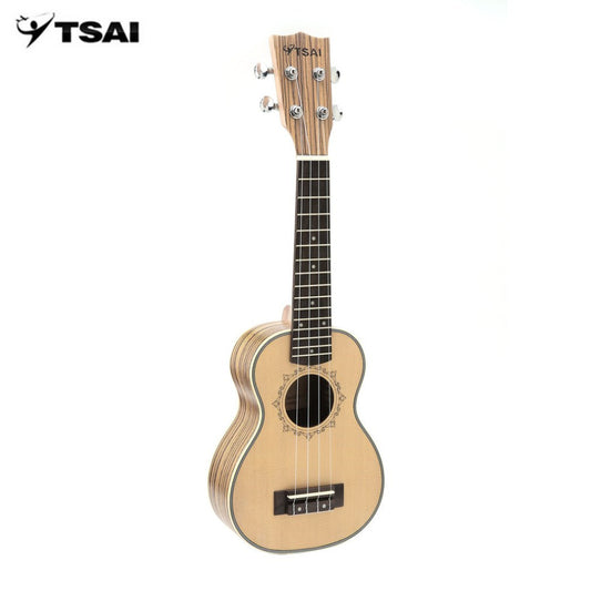 TSAI Ukulele Soprano Concert Tenor Acoustic Electric Ukulele Mini Guitar With EQ Zebra Wood Plug-in Musical Instrument