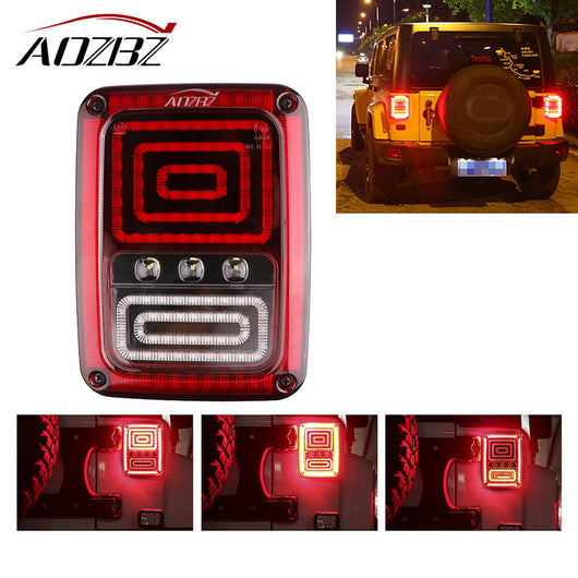 AOZBZ Reverser Brake Turn Signal LED Left Rear Tail Light for 07-17 Jeep Wrangler JK & Wrangler Unlimited Fit for US Vehicles