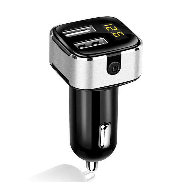 Powstro 3.1A Dual USB Car Charger Voltmeter Current Display Detect Phone Charger Adapter with Power Switch Smart Fast Charging