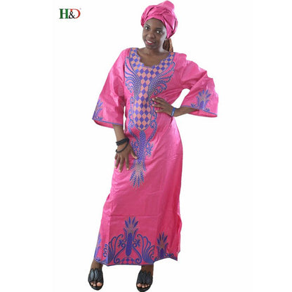 H&D African Dresses wax style Cotton Fabric Top Traditional Bazin Riche African Clothing Designs Fashion africa clothing robe