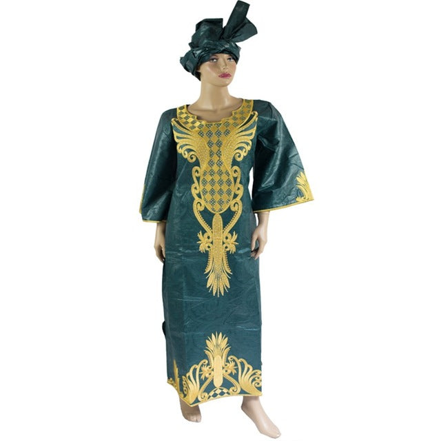 H&D African Dresses wax style Cotton Fabric Top Traditional Bazin Riche African Clothing Designs Fashion africa clothing robe