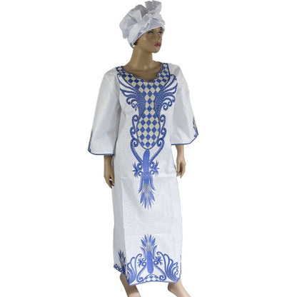 H&D African Dresses wax style Cotton Fabric Top Traditional Bazin Riche African Clothing Designs Fashion africa clothing robe