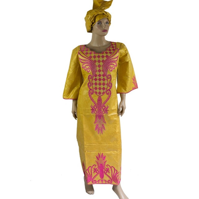H&D African Dresses wax style Cotton Fabric Top Traditional Bazin Riche African Clothing Designs Fashion africa clothing robe