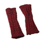 20CM Unisex Winter Knitted Gloves Arm Sleeve Fingerless Long Warmers with Thumb Hole for Men Women