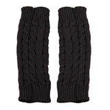 20CM Unisex Winter Knitted Gloves Arm Sleeve Fingerless Long Warmers with Thumb Hole for Men Women