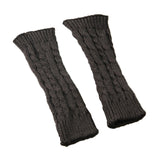 Unisex Winter Knitted Gloves Arm Sleeve Fingerless Long Warmers with Thumb Hole for Men Women