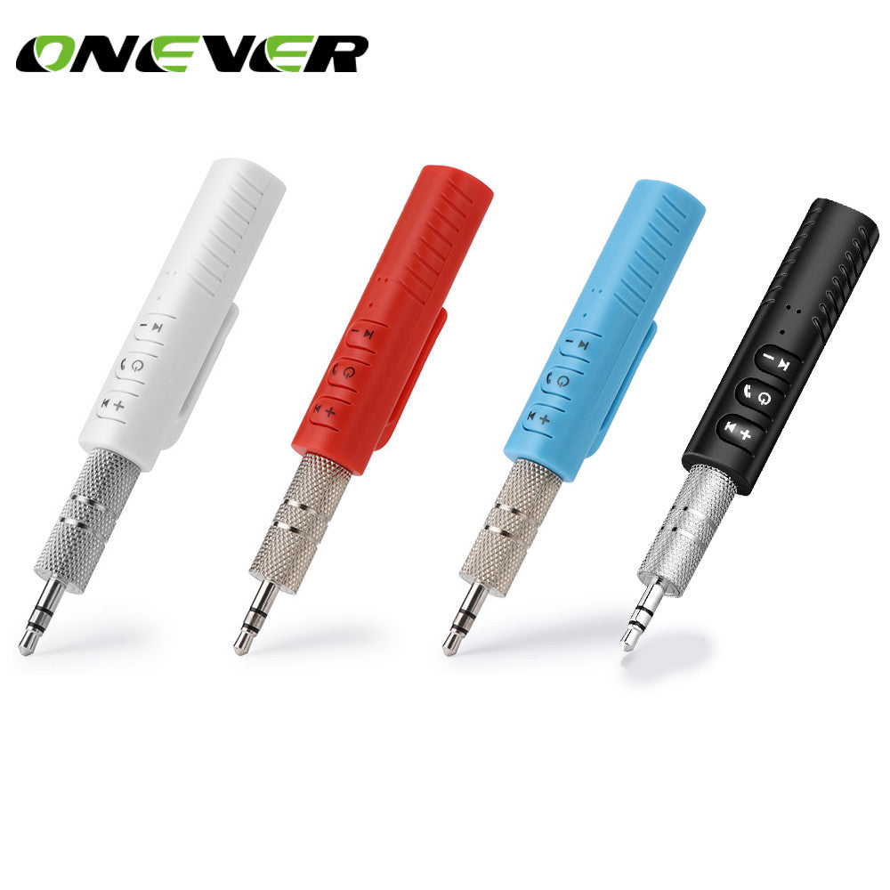 Onever Mini Wireless Bluetooth Car Handfree 3.5mm Streaming A2DP Wireless Auto AUX Audio Adapter With Mic For Car Stereos Phone