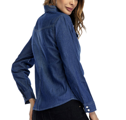 Women Denim Shirt Fashion Style Long Sleeve Casual Shirts Women Blouse Tops