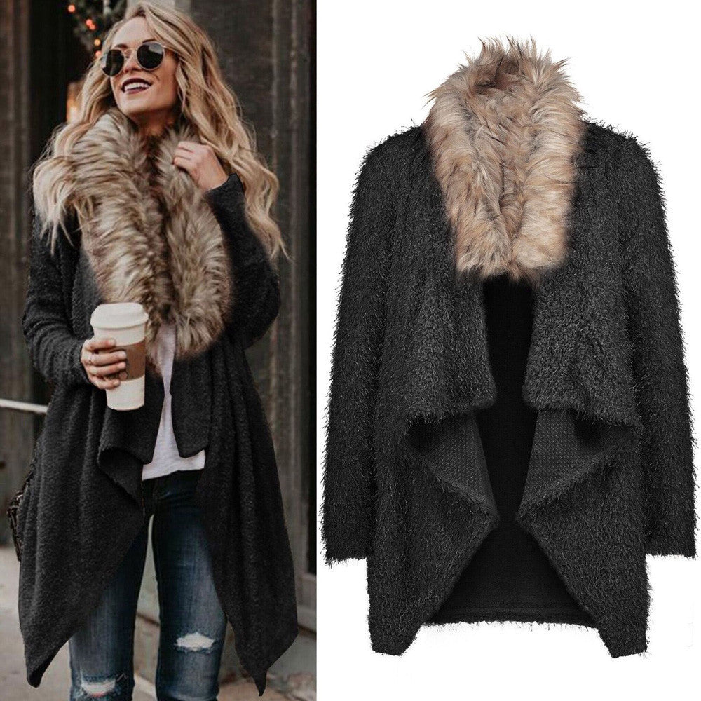 Women Knit Long Sleeve Tops Cardigan Sweaters Parka Outerwear Coat