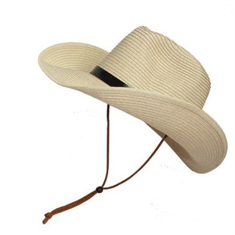 Men Wide Brim Hat Summer Beach Straw Cap Sun Floppy Foldable Hats for Adults