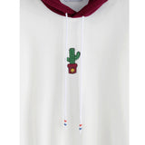 Womens Long Sleeve Cactus Print Hoodie Sweatshirt Hooded Pullover Tops Blouse