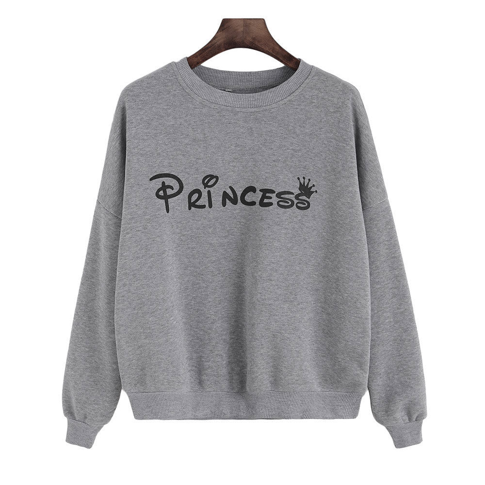 Women long Sleeve Blouse Letter Print Sweatshirt Pullovers