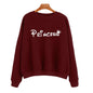 Women long Sleeve Blouse Letter Print Sweatshirt Pullovers