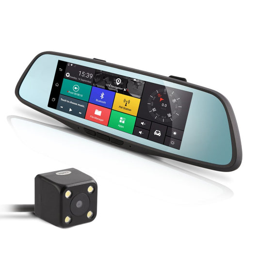 Smart Rearview Mirror Multi-function Car Camcorder Car Bluetooth Navigators HD Night Vision Dual Lens With Backview Camera