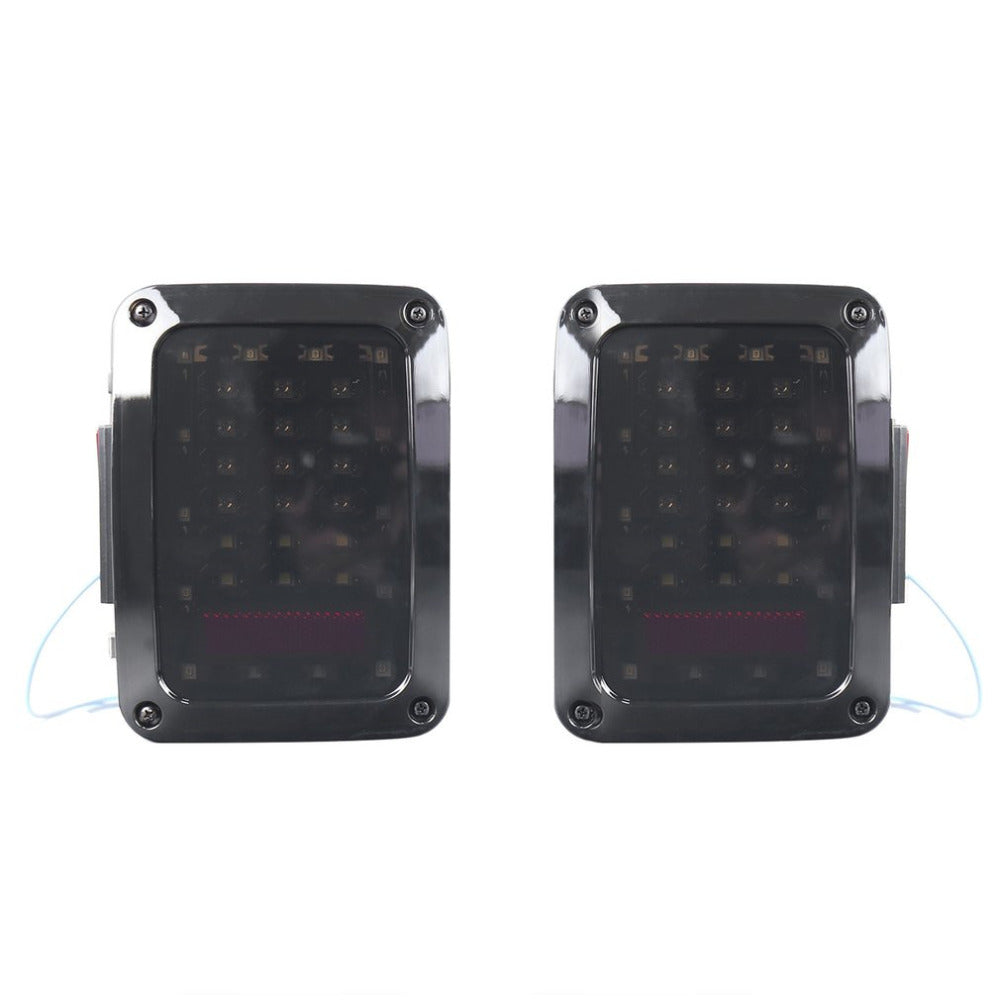 2pcs LED Tail Lamp Smoked Taillight Reversing Lamps Turning Signal for Jeep for Wrangler First Generation Car Driving