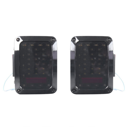 2pcs LED Tail Lamp Smoked Taillight Reversing Lamps Turning Signal for Jeep for Wrangler First Generation Car Driving