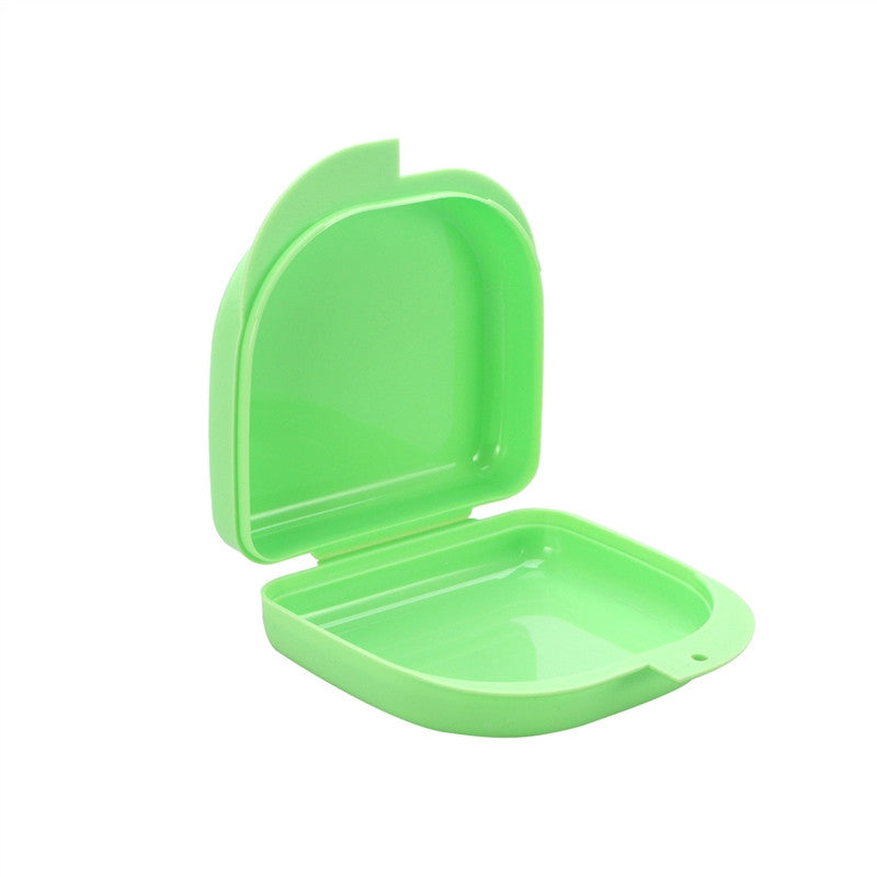 Retainer Case With Vent Holes and Hinged Lid Snaps Mouth Guard Case Orthodontic Dental Retainer Box Denture Storage Container