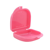 Retainer Case With Vent Holes and Hinged Lid Snaps Mouth Guard Case Orthodontic Dental Retainer Box Denture Storage Container
