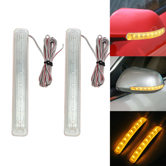 2PCS LED Car Turn Signal Light Auto Rearview Mirror Indicator Lamp Soft Flashing FPC Universal Yellow 8 SMD Amber Light Source