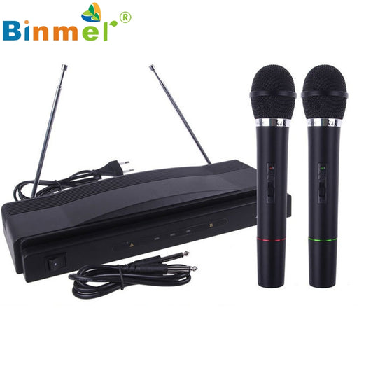 2017 New Professional Wireless Microphone System Dual Handheld with  2 x Mic Cordless Receiver ju21 Dropship