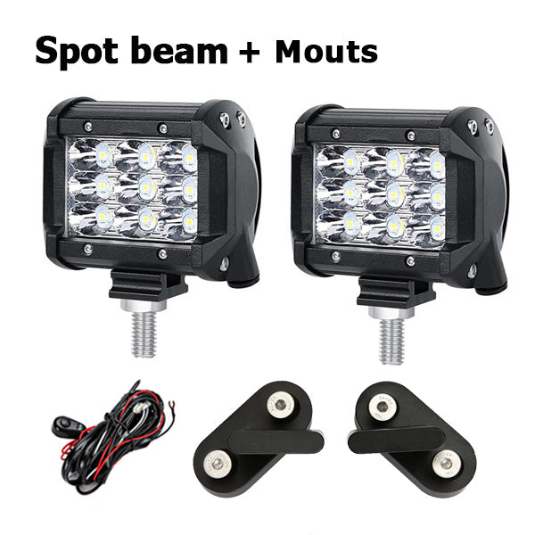 Oslamp 36W 4inch Spot Flood Beam LED Work Light 12v 24v Driving Headlights Work Lamp+Mount Brackets for Jeep Wrangler 2007-2015