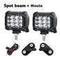Oslamp 36W 4inch Spot Flood Beam LED Work Light 12v 24v Driving Headlights Work Lamp+Mount Brackets for Jeep Wrangler 2007-2015