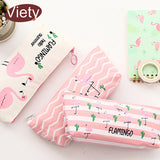 New Canvas Flamingo animal student Pencil Bag papelaria Pencil Case stationery material escolor school supplies