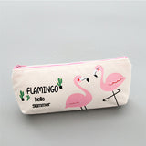 New Canvas Flamingo animal student Pencil Bag papelaria Pencil Case stationery material escolor school supplies