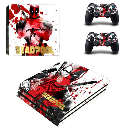 Dead Pool Vinyl Protective Skin Sticker for Playstation 4 Pro Cover Sticker for PS4 Pro Console+2 Controller Skins