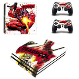 Dead Pool Vinyl Protective Skin Sticker for Playstation 4 Pro Cover Sticker for PS4 Pro Console+2 Controller Skins
