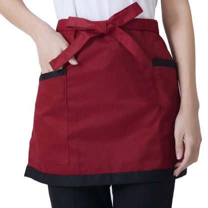 Universal Unisex Apron Short Waist Apron Kitchen Cooking Women Men Aprons with Pocket for Chef Waiter Waitress