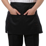 Universal Unisex Apron Short Waist Apron Kitchen Cooking Women Men Aprons with Pocket for Chef Waiter Waitress