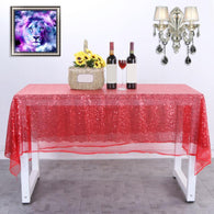 Table Cloth Starry Sequin Embroidered Tablecloth Table Cover Clothing Party Bar Restaurant Runner Stage Home Decor Polyester