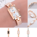 Rectangle watch Rose Gold Plated Women's Elegant Rhinestone Bracelet Fashion Watches