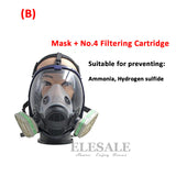 New Industrial 7-In-1 6800 Full Gas Mask Respirator With Filtering Cartridge For Painting Spraying Similar For 3M 6800
