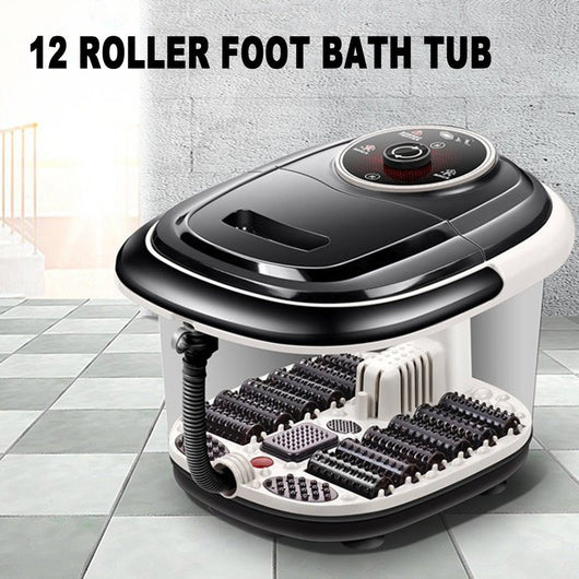 Fully Automatic Electric Roller Feet Basin Heating Foot Tub Foot Massage Machine Foot Spa Bath Massager US Plug new
