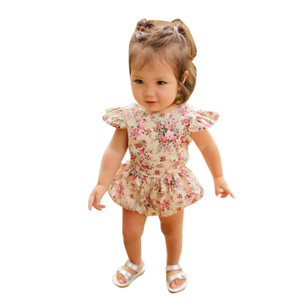 Newborn Infant Kids Baby Girls Floral Romper Jumpsuit Outfit Playsuit Clothes