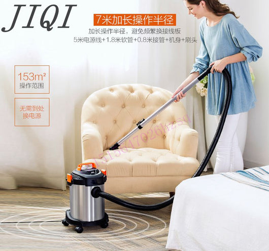 JIQI Vacuum cleaner household handheld Ultra quiet large power industrial carpet barrel type  12L
