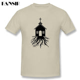 Men T-shirt New Designing Short Sleeve Cotton Custom T Shirt Man Christian God Church With Roots Teenage Tops Clothing