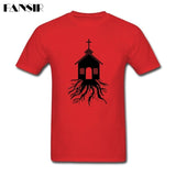 Men T-shirt New Designing Short Sleeve Cotton Custom T Shirt Man Christian God Church With Roots Teenage Tops Clothing
