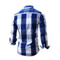 Men's Checked Shirt Long Sleeve Non-Iron Casual Blouse Cotton Slim Fit Plaid Top