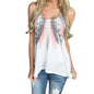 Women Feather Sleeveless Shirts Blouse Casual Tank Tops T-Shirt