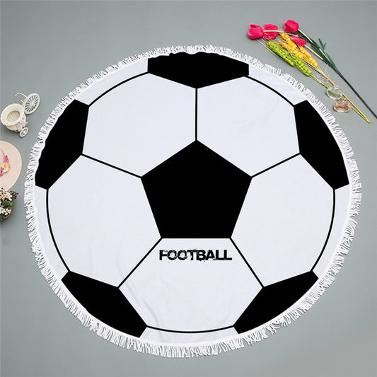 2018 New Summer Large Microfiber Football/Basketball Printed Round Beach Towels With Tassel Circle Bath Towel Serviette De Plage