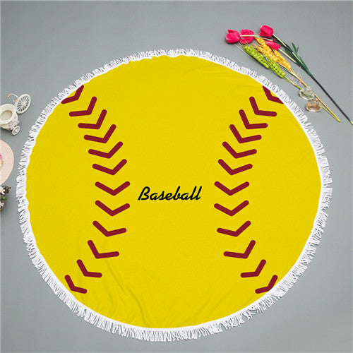 2018 New Summer Large Microfiber Football/Basketball Printed Round Beach Towels With Tassel Circle Bath Towel Serviette De Plage