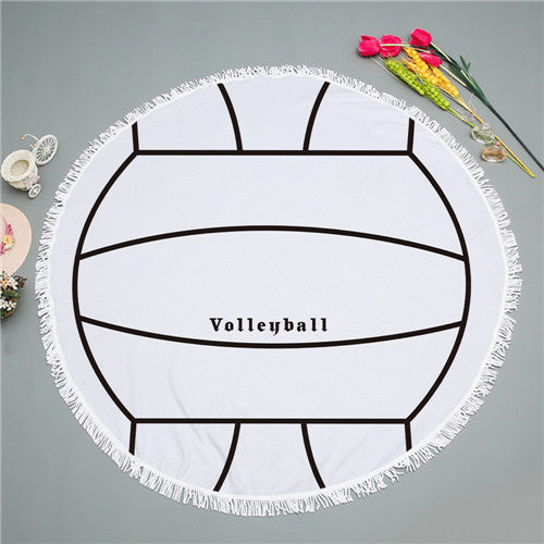 2018 New Summer Large Microfiber Football/Basketball Printed Round Beach Towels With Tassel Circle Bath Towel Serviette De Plage