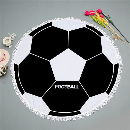 2018 New Summer Large Microfiber Football/Basketball Printed Round Beach Towels With Tassel Circle Bath Towel Serviette De Plage