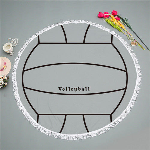 2018 New Summer Large Microfiber Football/Basketball Printed Round Beach Towels With Tassel Circle Bath Towel Serviette De Plage