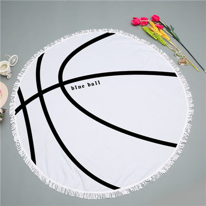 2018 New Summer Large Microfiber Football/Basketball Printed Round Beach Towels With Tassel Circle Bath Towel Serviette De Plage